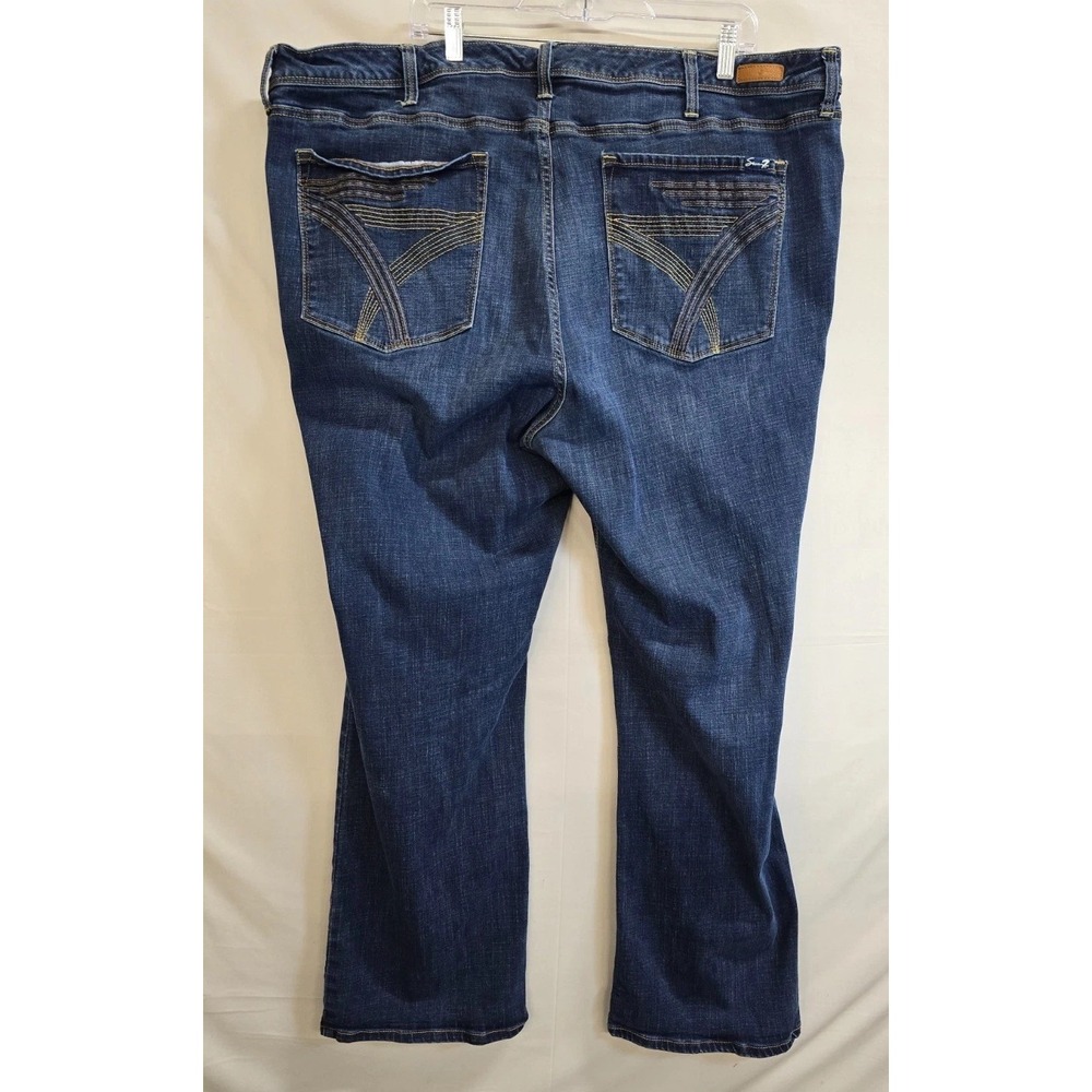 Seven7 Jeans Womens 28 Blue Dark Wash Whiskered Denim Cotton Stretch Bootcut Leg